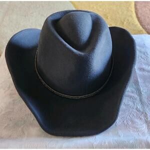 Nikki Beach Wool Fedora Hat Western Boho Black UPF 50+ One Size